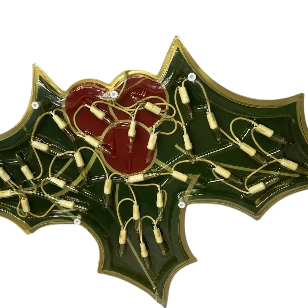 Holiday Time Lighted Holly Indoor/Outdoor 22” Christmas Decoration in Box (READ)